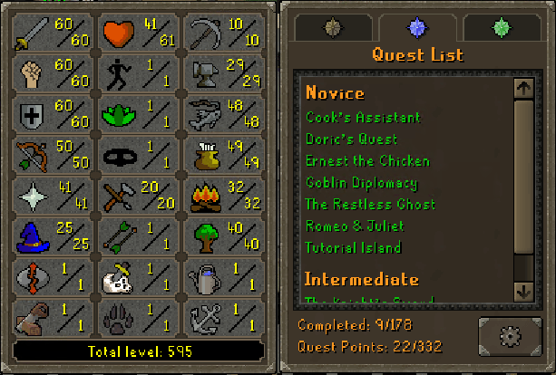 ! JAGEX ! Base 60/40+ Pray 590TTL